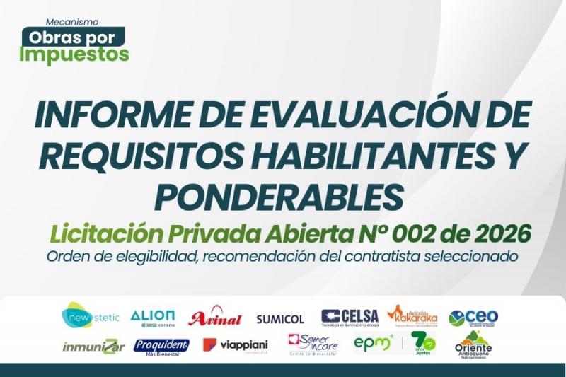 Evaluación requisitos ponderables Licitación 002 de 2025 ayp OXI sub oriente